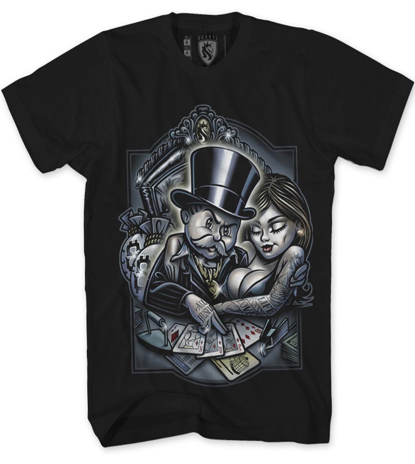 AO4749 Tshirt Monopoly Playa 22K F Luck Black OGABEL