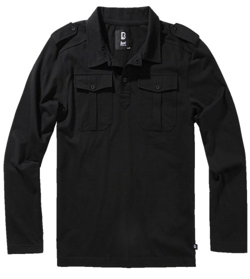 42032 Willis Poloshirt Longsleeve Black Brandit