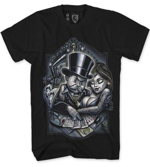 AO4749 Tshirt Monopoly Playa 22K F Luck Black OGABEL