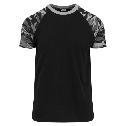 TB638 Tshirt Shaped Long Tee Black DarkCamo Urban Classics