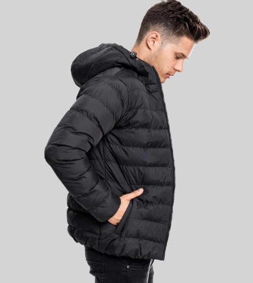 TB863 Basic Bubble Black Jacket Urban Classics
